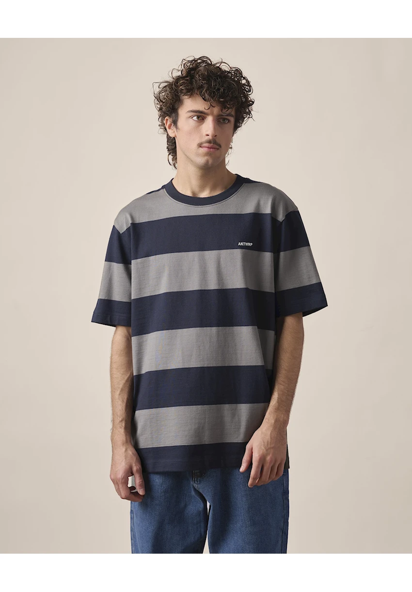[BTS506-L039] ANTWRP Striped T-shirt (S)