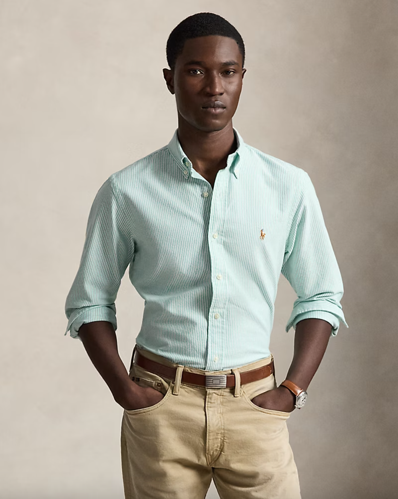 Chemise Oxford à Rayures Vertes