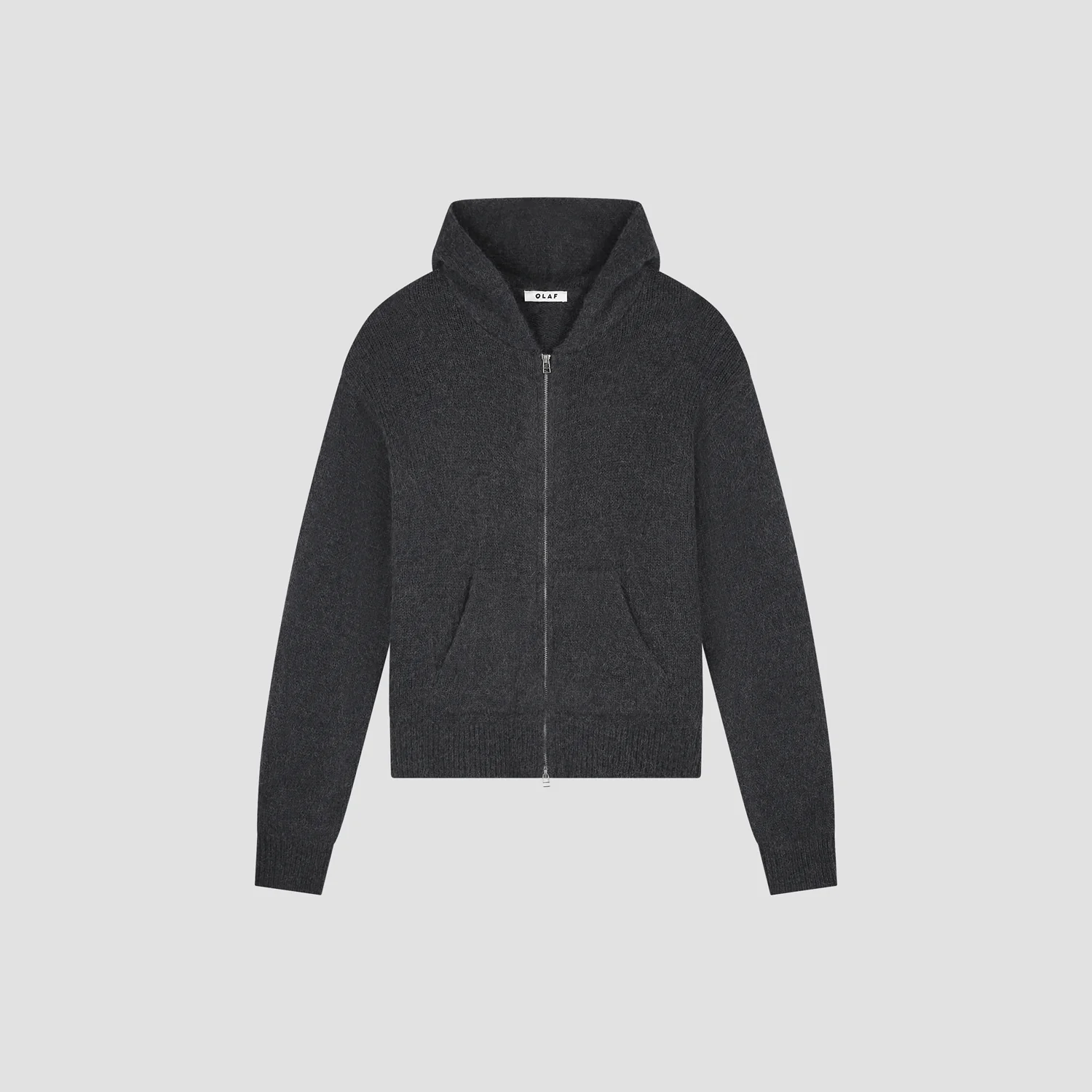 Sweat à Capuche en maille couleur Charbon