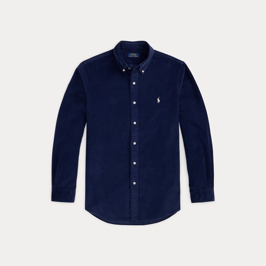 [710853123506] Chemise en Velours Bleu Marine (S)