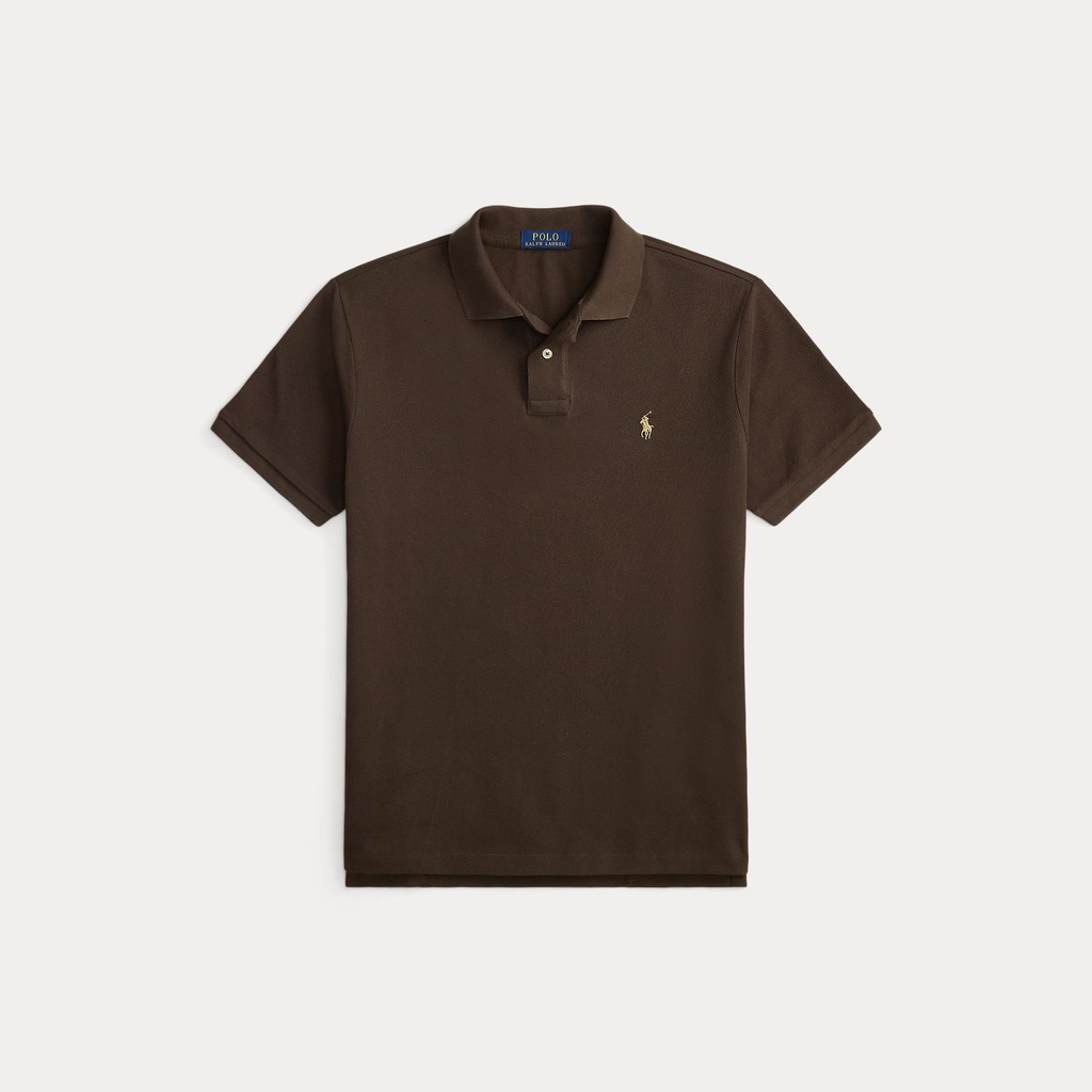 The Iconic Custom Slim Fit Mesh Polo  Brown