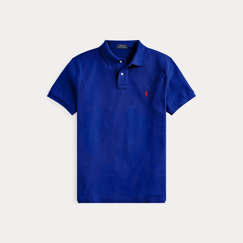 [710782592010] The Iconic Custom Slim Fit Mesh Polo  Heritage Royal (S)