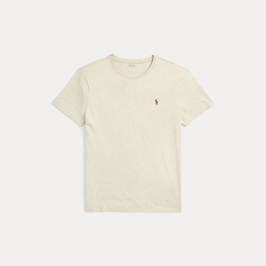 T-Shirt En Jersey de Coton Custom Fit Beige