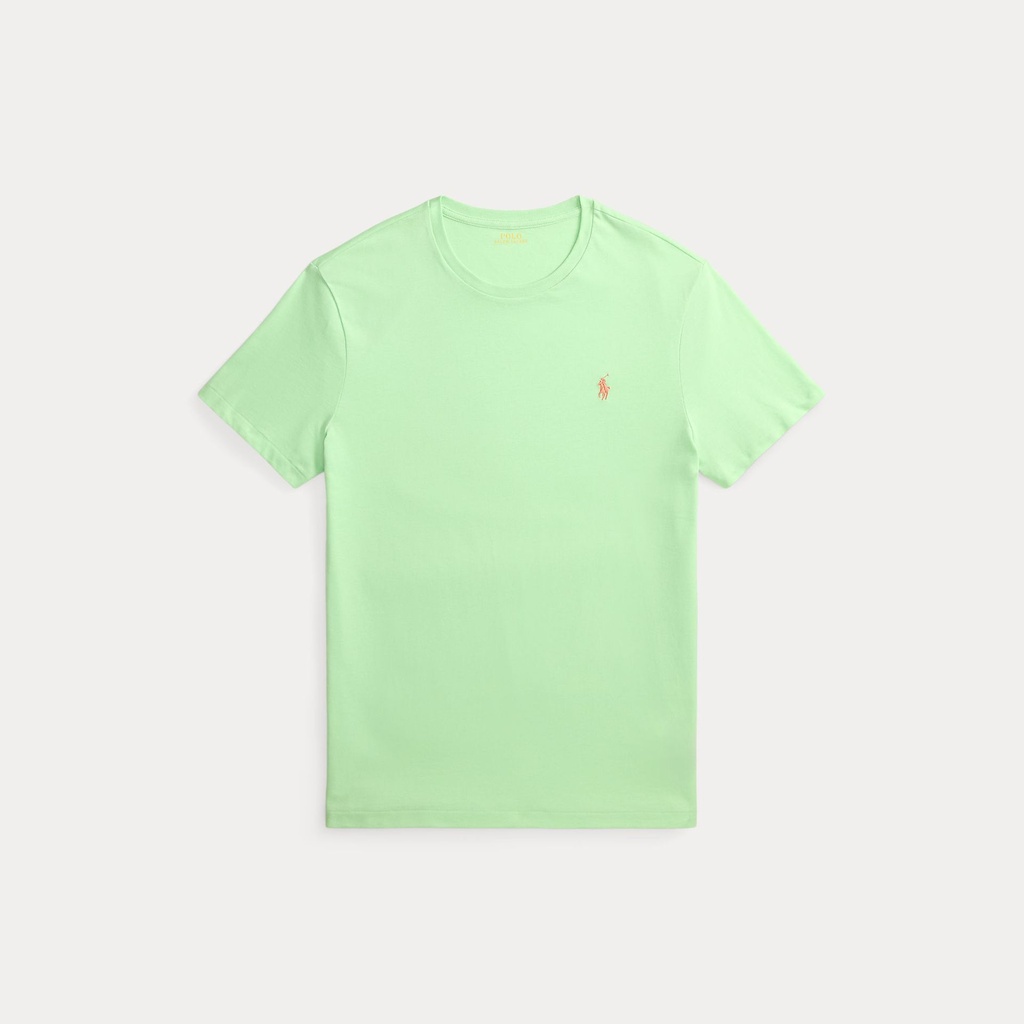 T-Shirt En Jersey de Coton Custom Fit Vert Pâle