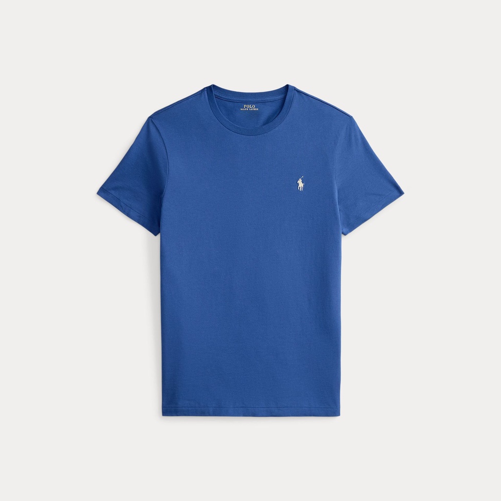 T-Shirt En Jersey de Coton Custom Fit Dusty Azure