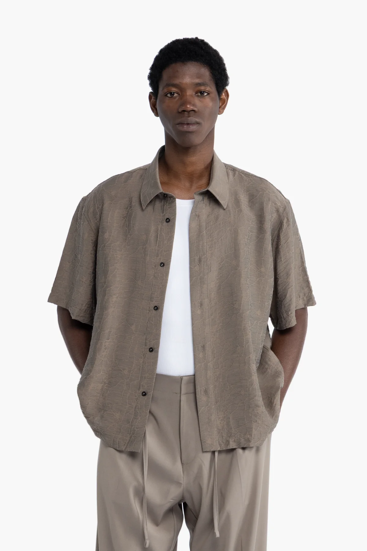 [CA3633] Chemise Jacquard Manche courte (S)