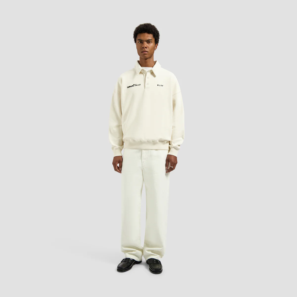 [M240206] Sweat Oversized Script Friends Off White (S)