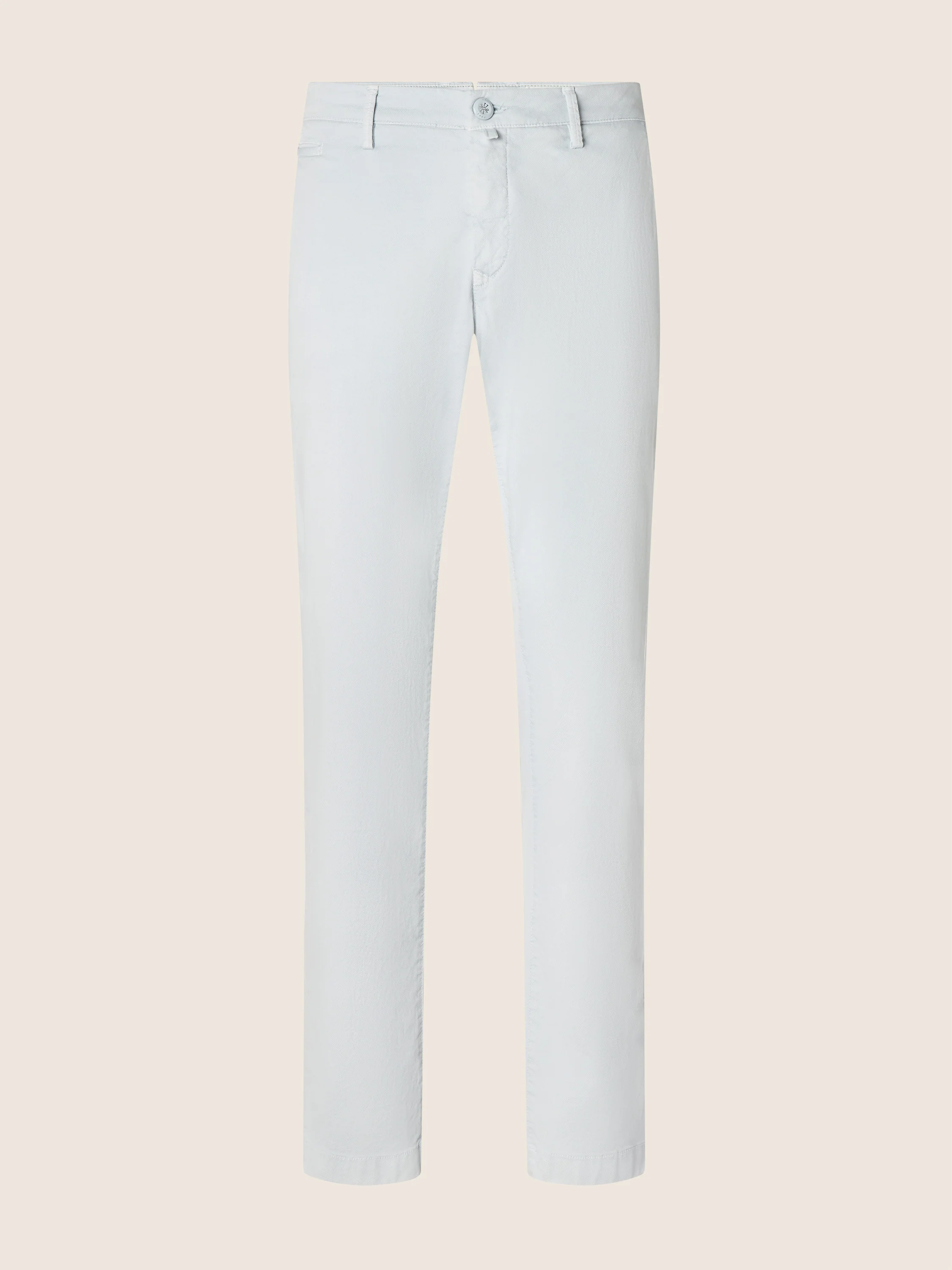 [JUM_P0001 003 S3756] Pantalon chino Bobby coupe slim en coton stretch à micro-nid d’abeille couleur opaline (34)
