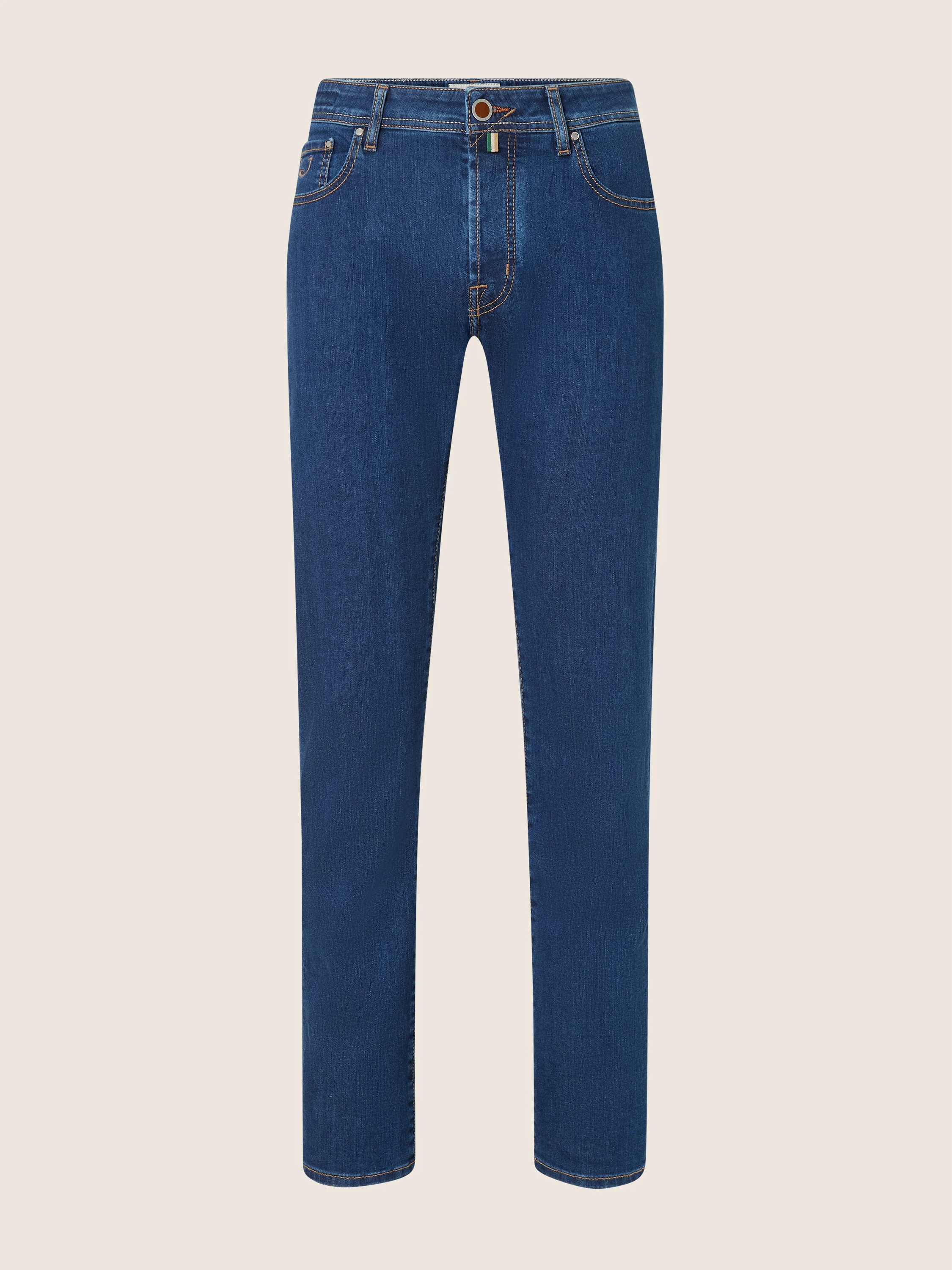 Jean Bard en denim super stretch bleu foncé, délavé par rinçage, coupe regular-slim